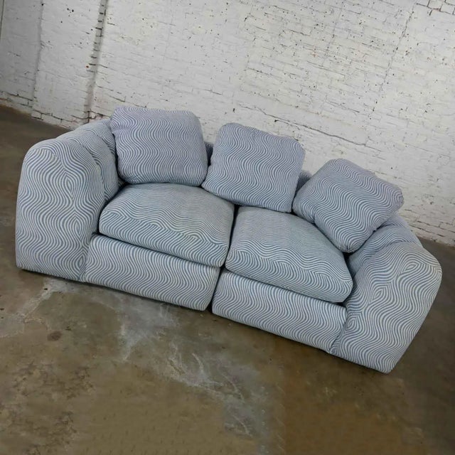 Jay Spectre Modern to Postmodern Channeled Sectional Loveseat or Lounge Chairs Style of Jay Spectre For Sale - Image 4 of 12