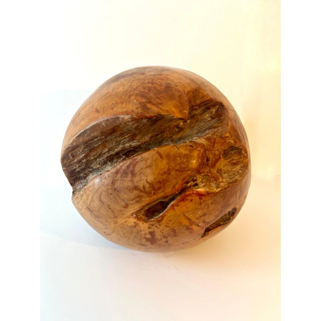 Round Hand Carved Wooden Organic Sculpture For Sale In Los Angeles - Image 6 of 10