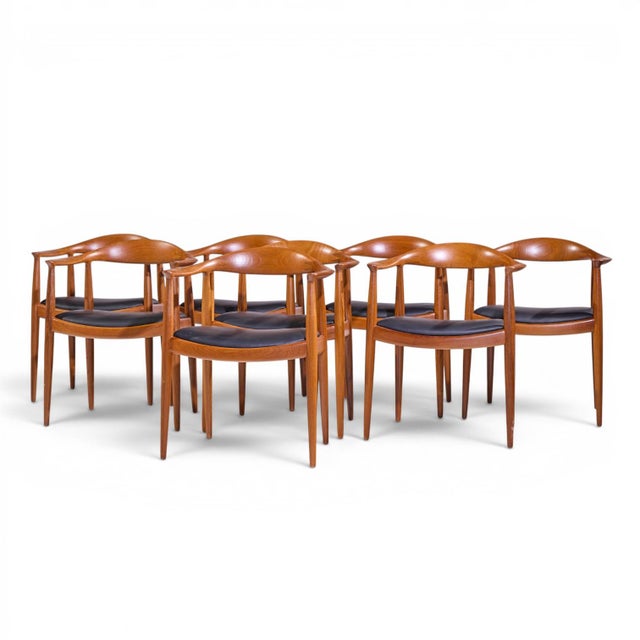Mid-Century Modern Hans Wegner for Johannes Hansen Mid Century Danish Teak the Chair - Set of 8 For Sale - Image 3 of 11