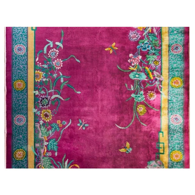 Mid 19th Century Early 20th Century Chinese Art Deco Rug For Sale - Image 5 of 12