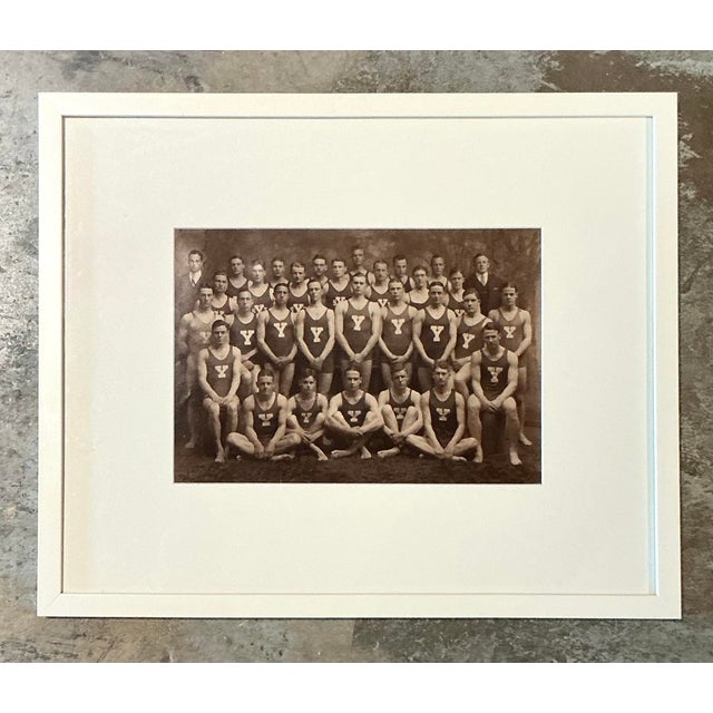 Early 20th Century Vintage Boho Original Yale Swim Team Photo For Sale - Image 5 of 7