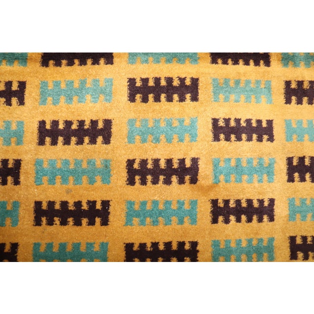 Vintage Zabihi Collection Turkish Deco Rug - 4'9" x 5'4" For Sale In New York - Image 6 of 9