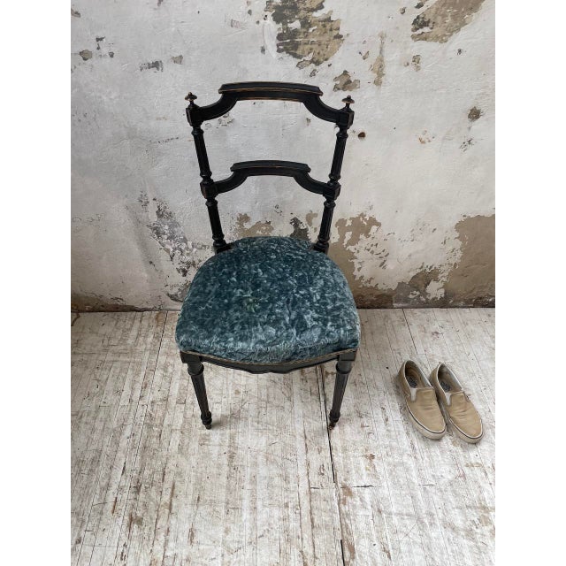 Napoleon III Chair in Blue Velvet, 1890s For Sale - Image 13 of 18