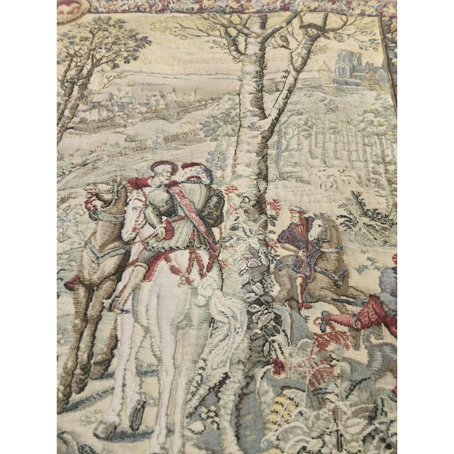 Beige Medieval Hunts of Maximilian Wool Tapestry, Brussels, 1960s For Sale - Image 8 of 18