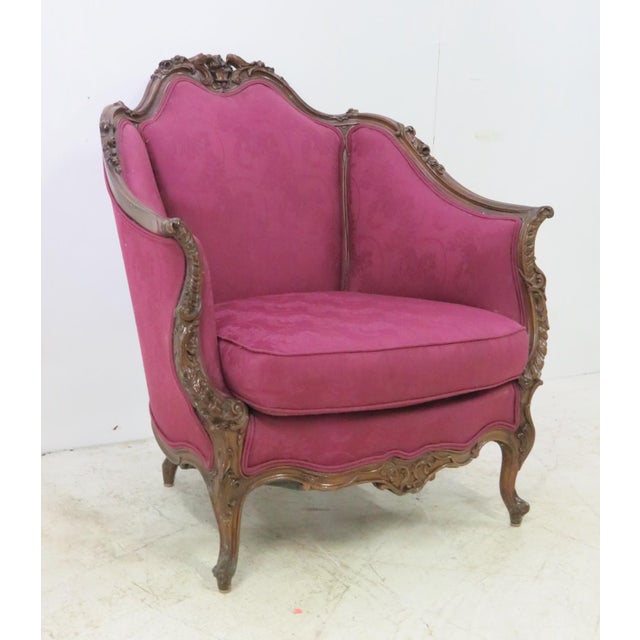 Early 20th Century French Walnut Carved Club Chair Chairish