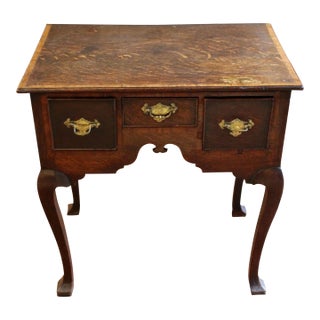 Circa 1730 English Country Oak Lowboy or Dressing Table For Sale