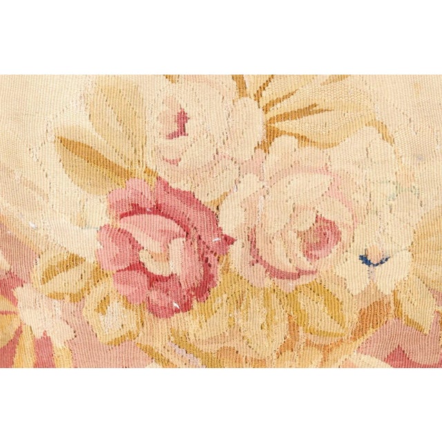 Cream 19th Century French Aubusson Tapestry Pillow For Sale - Image 8 of 13
