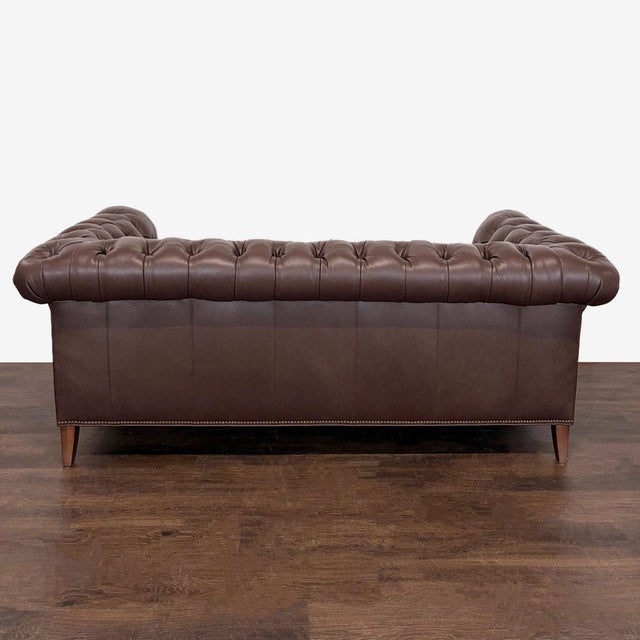 Animal Skin Highland House 3-Seat Brown Leather Chesterfield Sofa For Sale - Image 7 of 12