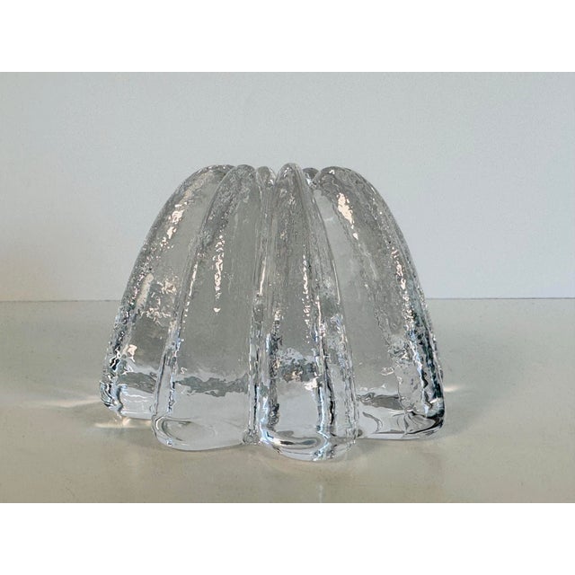 Simon Pearce Vintage 1990s Simon Pearce Signed Iceberg Style Glass Votive For Sale - Image 4 of 6