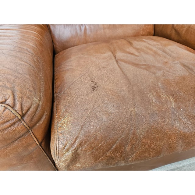 Osaka Brown Leather Armchairs by Moroso, 1980, Set of 2 For Sale - Image 12 of 18