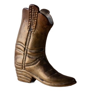 Vintage Brass Cowboy Boot Figurine, 1980s For Sale