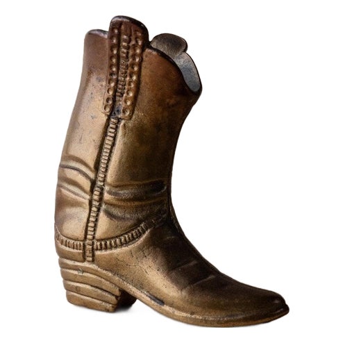 Vintage Brass Cowboy Boot Figurine, 1980s For Sale