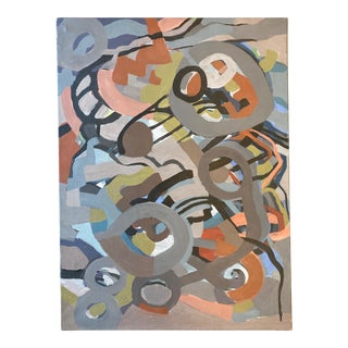 Mid 20th Century Abstract Expressionist Painting on Canvas For Sale