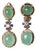 Vintage Emerald Cabochon and Diamond Dangle 14k Gold Earrings, A Pair For Sale