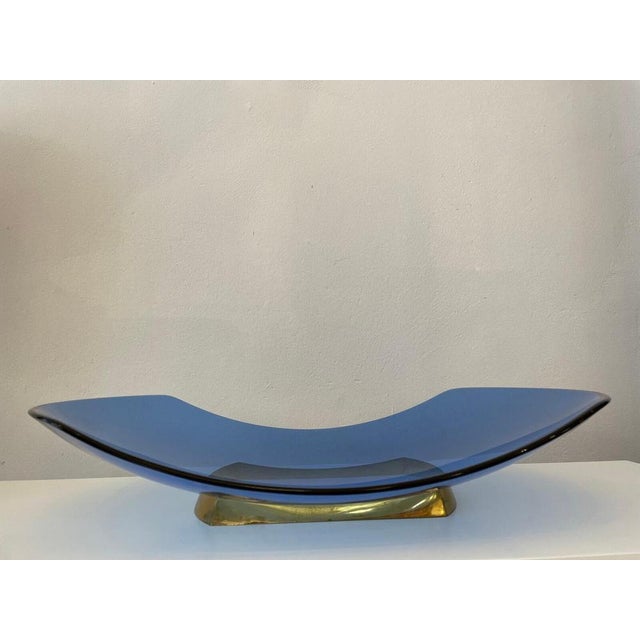 Blue Fruit Bowl Model 1419 attributed to Max Ingrand for Fontana Arte, 1960s For Sale - Image 9 of 11
