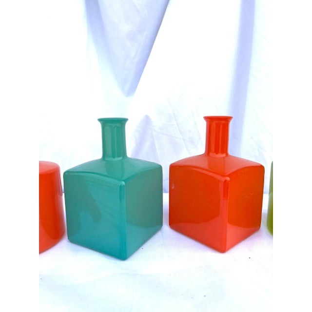 Fun vintage multi color bud vases by Himark made in Spain. The are very fun and colorful they stand about 6”.