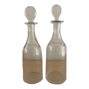 1920s A Pair of Beveled Glass Decanters