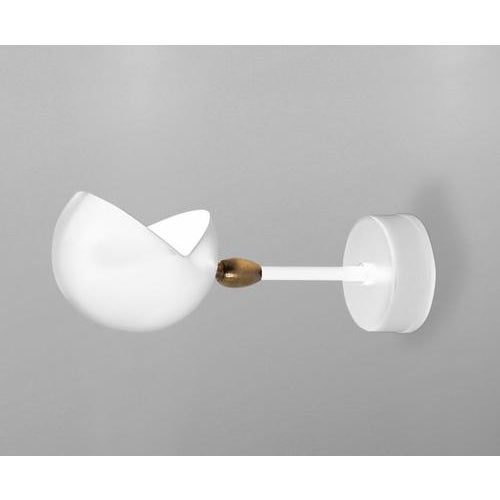Mid-Century Modern White Eye Sconce Wall Lamp by Serge Mouille For Sale - Image 3 of 8