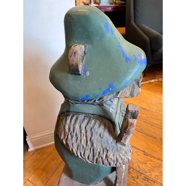 Hand Carved Mountain Bear Sculpture For Sale - Image 12 of 12