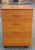 A Scandinavian Modern Teak Three-Drawer Rolling Filing Cabinet. Removable wheels. Measures 18" in width, 19.75" in depth...