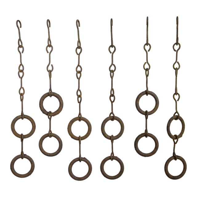 Rustic 19th Century Sculptural Farmers Chains Set of Six For Sale