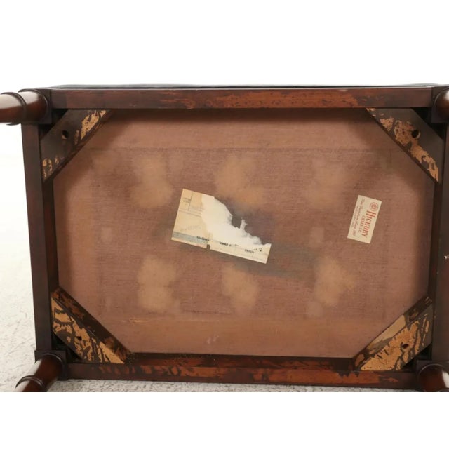 1960s Hickory Chair Company Faux Bamboo Campaign Chair and Ottoman For Sale - Image 5 of 12