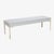 Mid-Century Modern Astor 60" Tufted Brass Bench in Dove Luxe Suede by Montage For Sale - Image 3 of 9
