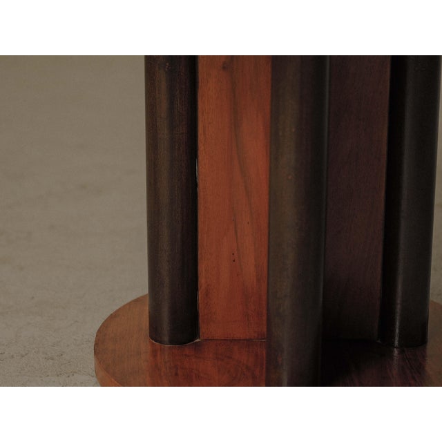 Art Deco Round Pedestal Side Table in Wood, France, 1950 For Sale - Image 4 of 12