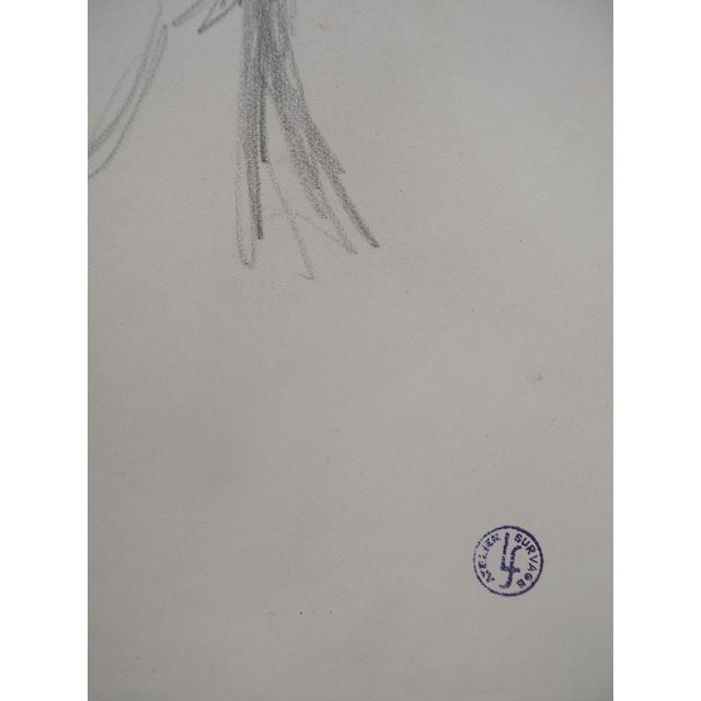 Léopold Survage, Portrait of a Pensive Man, Original Drawing For Sale - Image 4 of 5