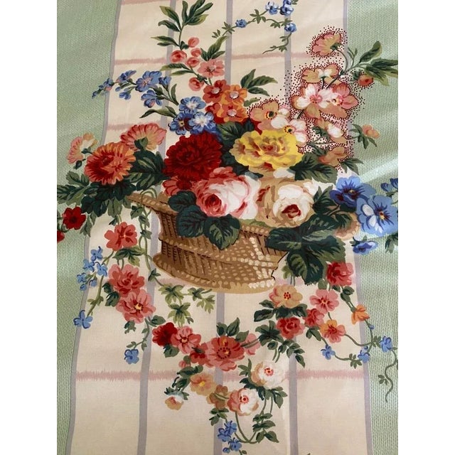 1990s Vintage Glazed Chintz Floral Print Fabric- 3 1/2 Yards For Sale - Image 5 of 5