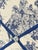 Textile Custom Upholstered Blue and White Toile French Memory Board Bulletin Board With Navy Grosgrain Ribbon For Sale - Image 7 of 10