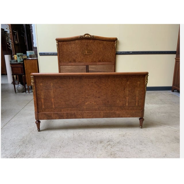 Antique Empire Opulent Bed with Inlays, 1900 For Sale - Image 11 of 11
