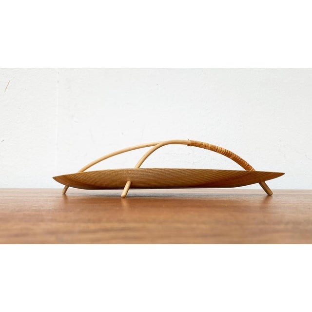 Mid-Century Wooden Bowl with Handle, 1960s For Sale - Image 10 of 18