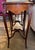 Beautiful carved walnut side tables with marble tops. 18"w x 28.25"h