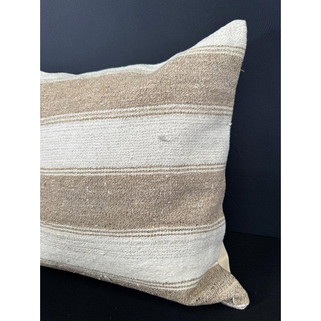 Contemporary Turkish Hemp Pillow Cushion Natural Beige Brown Pillow Cushion Cover 20"x20" For Sale - Image 3 of 4