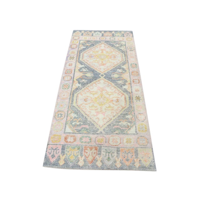 Blue Modern Turkish Oushak Rug 3' x 6'7" For Sale - Image 8 of 9