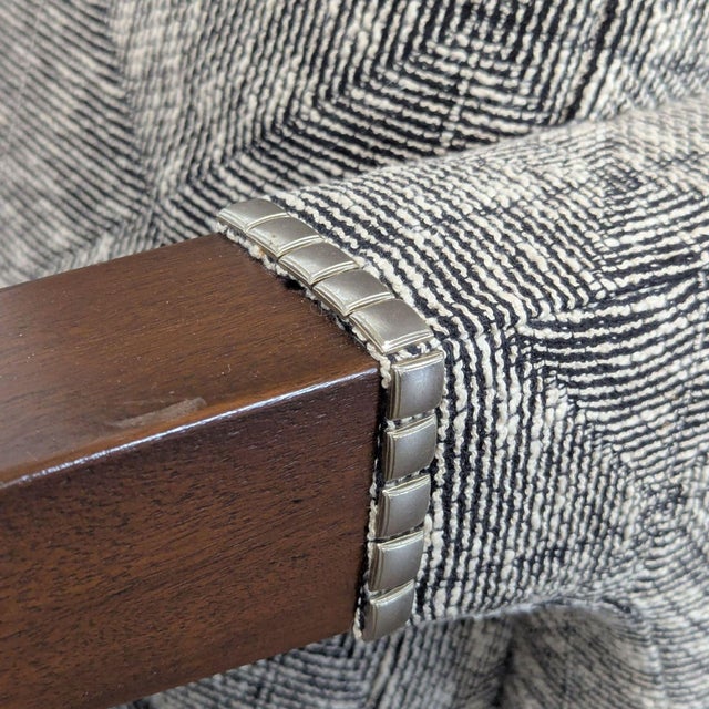 Ted Boerner Lex Lounge Chair With Patterned Upholstery and Wood Arms For Sale In San Francisco - Image 6 of 9