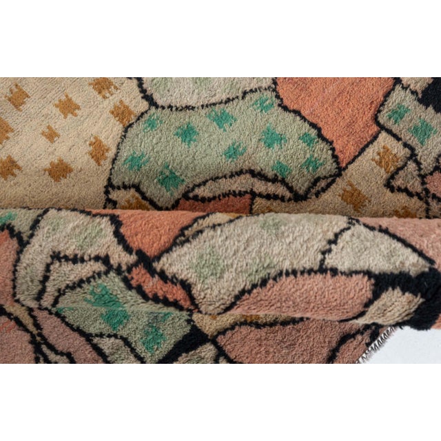 Textile Doris Leslie Blau Vintage French Art Deco Abstract Cream Beige Hand-Knotted Rug For Sale - Image 7 of 10