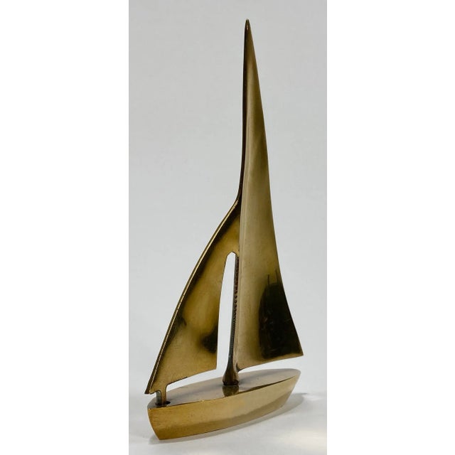 Mid 20th Century Vintage MCM Brass Sailboat For Sale - Image 5 of 5