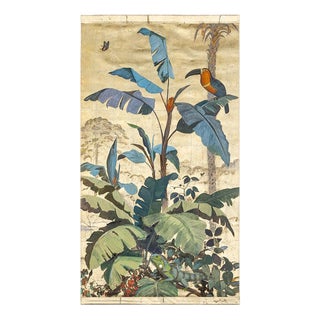 French Artist, Toucan on a Foliage Background, Painted Canvas For Sale