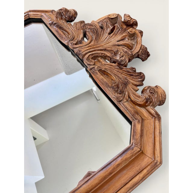 Antique Italian Hand-Carved Rococo Baroque Wall Mirror | Ornate Wood Louis XV Style For Sale In Los Angeles - Image 6 of 13