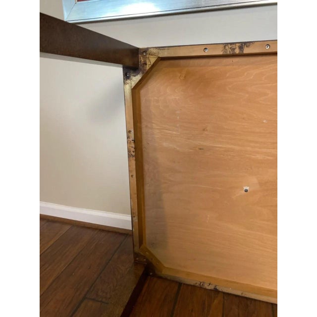 Late 20th Century Large Milo Baughman Style Burl Parsons Side Table in Mottled Copper Finish For Sale - Image 11 of 14