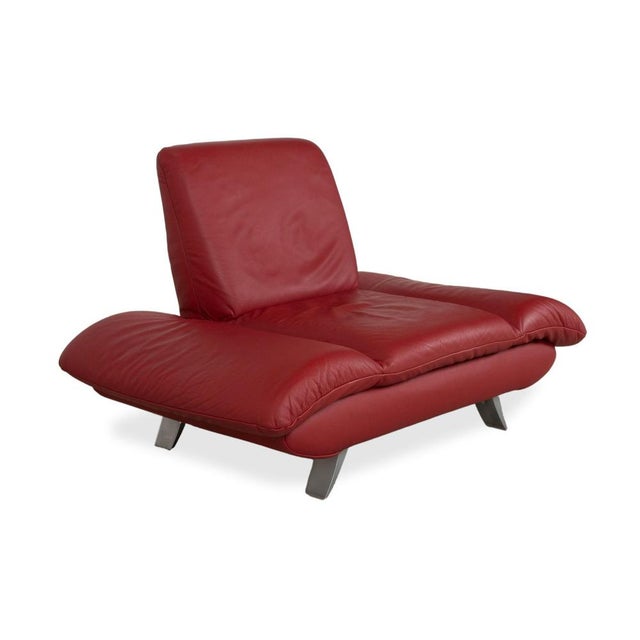 Leather Armchair in Red with Manual Function by Koinor Rossini For Sale - Image 5 of 17