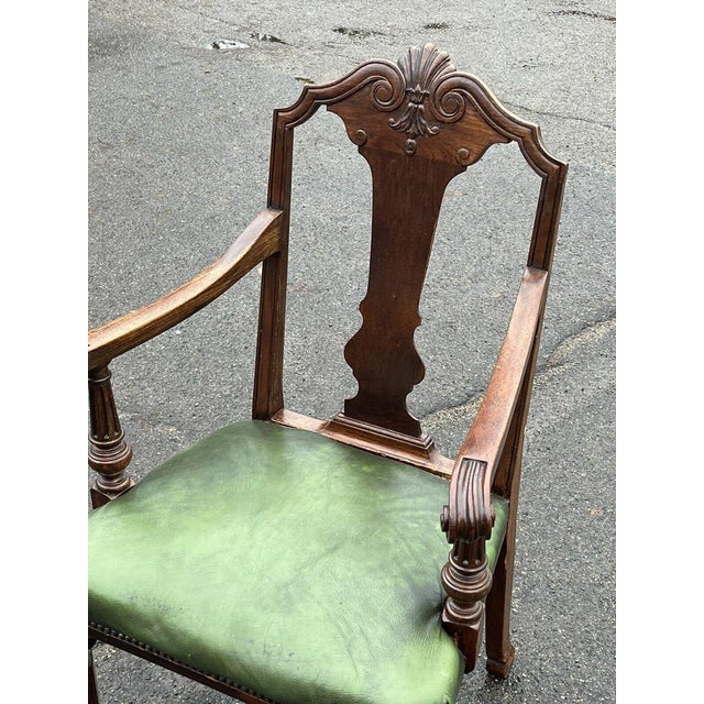 Antique Library Armchair in Oak For Sale - Image 4 of 14