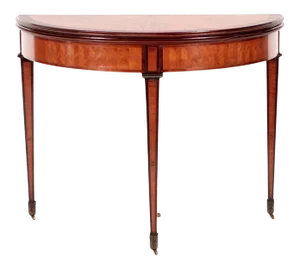 1940s Inlaid Bronze Mounted Flip Top Console Games Table