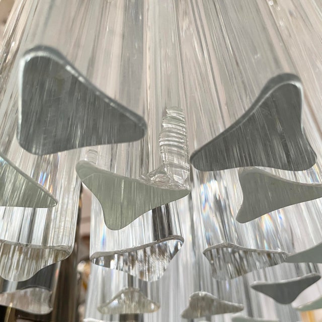 Mid-Century Modern Italian Murano Glass Chandelier attributed to Paolo Venini, 1950s For Sale - Image 15 of 18