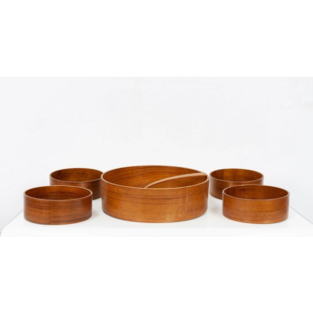 1960s Vintage Teak Salad Serving Set, 1960s, Set of 6 For Sale - Image 5 of 8