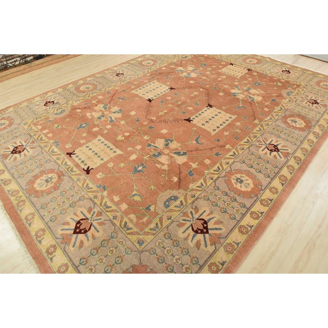 Farmhouse Fine Oushak Rug 10'1'' X 14' Rust Wool Traditional Hand-Knotted Oriental Carpet For Sale - Image 3 of 12