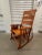 Mid 20th Century Campaign Style Teak Brown Leather Folding Rocker Rocking Chair For Sale - Image 4 of 12