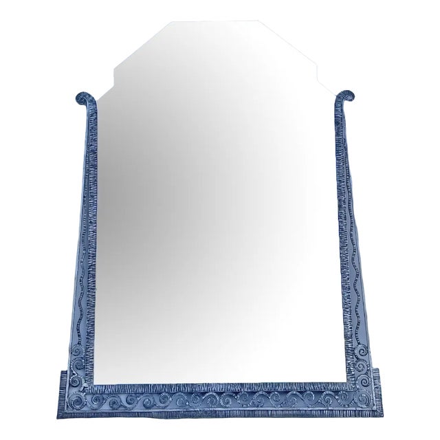 Large Art Deco Mirror in Wrought Iron For Sale